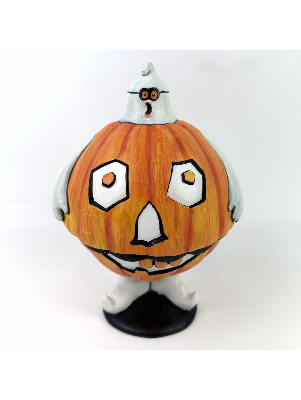 Dept 56 Flip Top Ghost in Pumpkin Costume Candy Dish 2002 Halloween